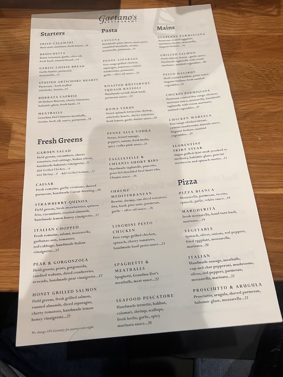 Gaetano's Restaurant Menu - Image 2